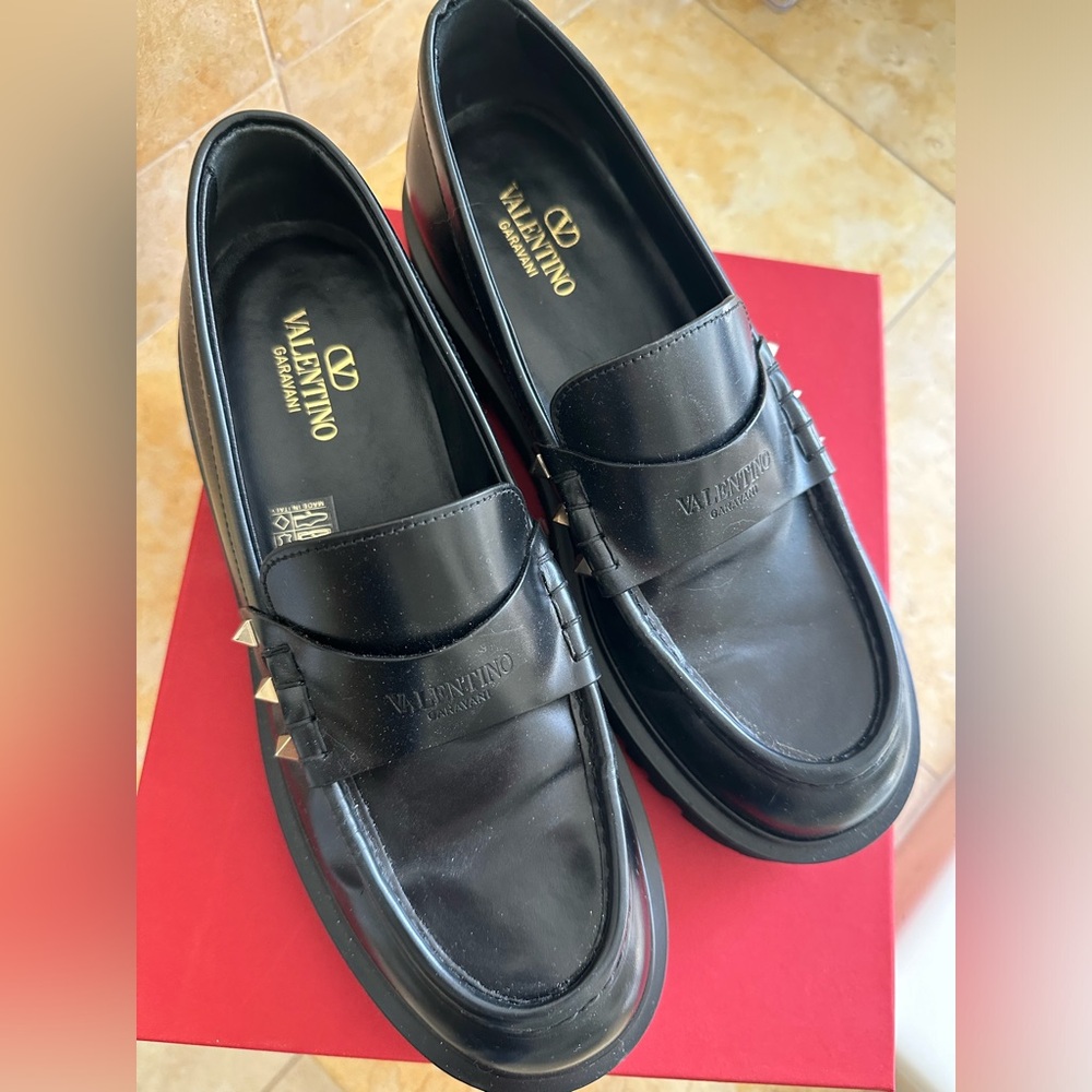 Valentino loafers w/ signature metal studs . Size 10. Original box and dust bag.